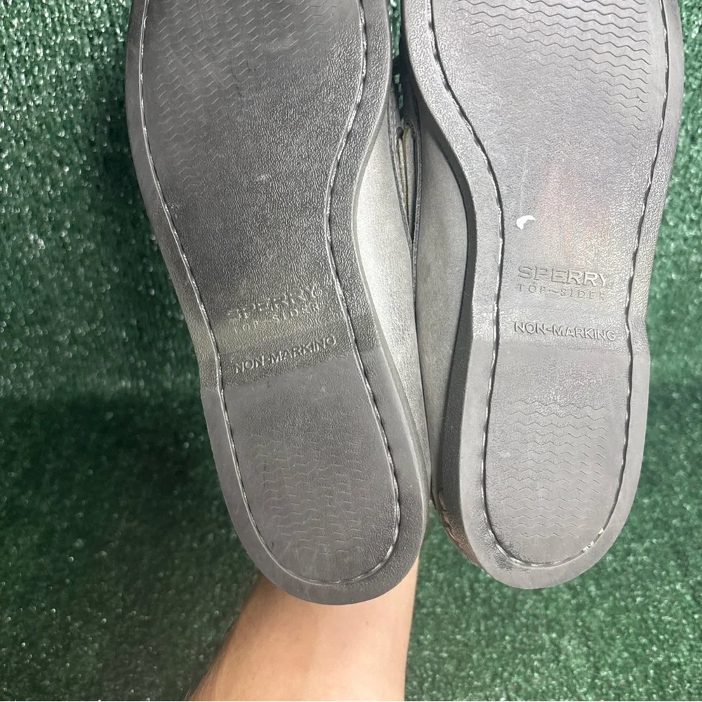 Sperry Top-Sider Men’s Gray Leather‎ Moccasin Boat Shoes Size 8.5